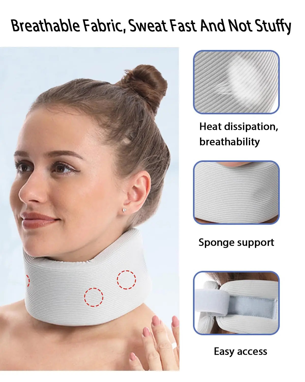 Adjustable Soft Foam Cervical Neck Support Collar - 3