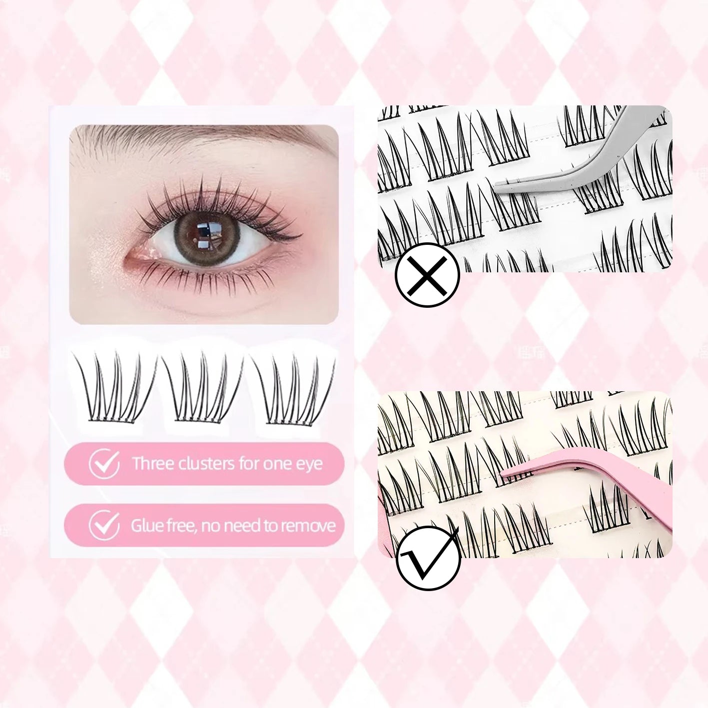 DIY Manga Style Cluster Lash Extension Kit - 10