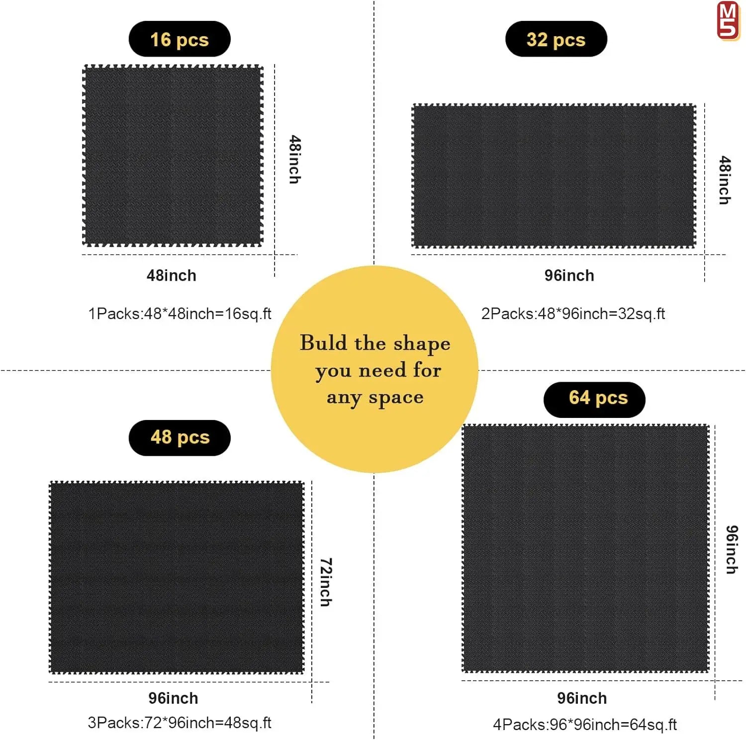 Interlocking EVA Foam Floor Tiles for Home Gym - 15