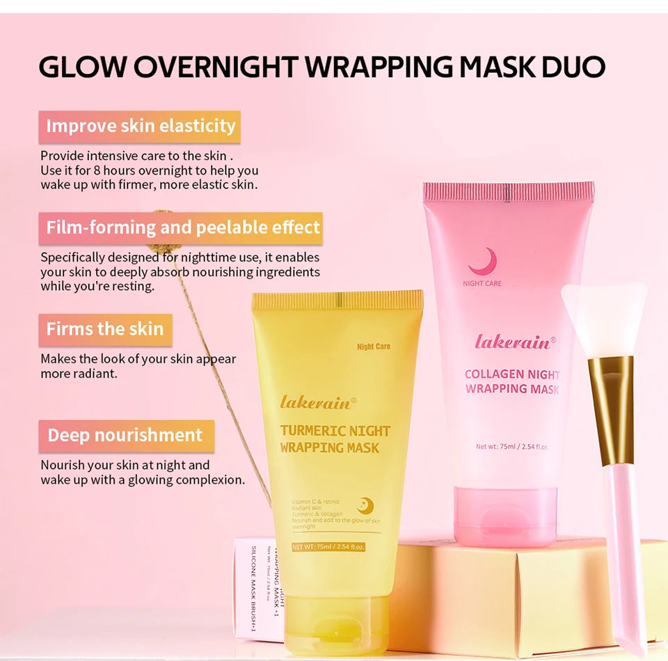 Overnight Peel-Off Collagen and Turmeric Face Mask Duo - 8