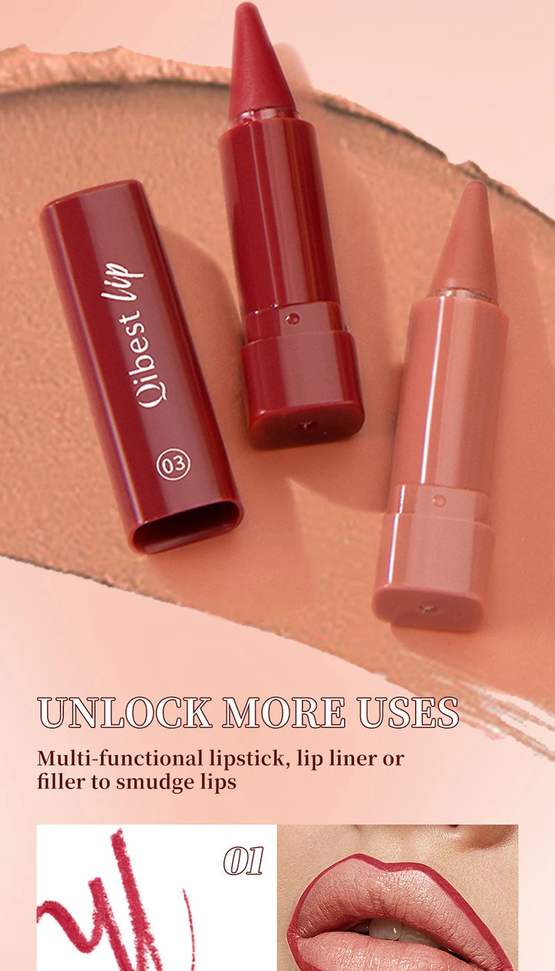 Waterproof Matte Lipstick Pencil Set - 10