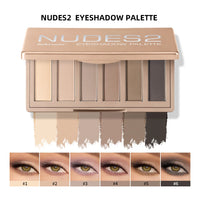 6-Color Matte Eyeshadow Palette with Professional Brush Set