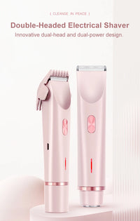 2-in-1 Waterproof Electric Hair Trimmer for Face and Body