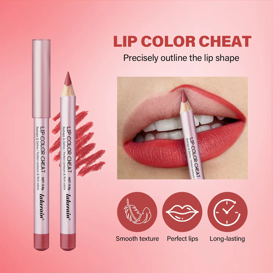 Long-Lasting Waterproof Matte Lip Liner Set - 10