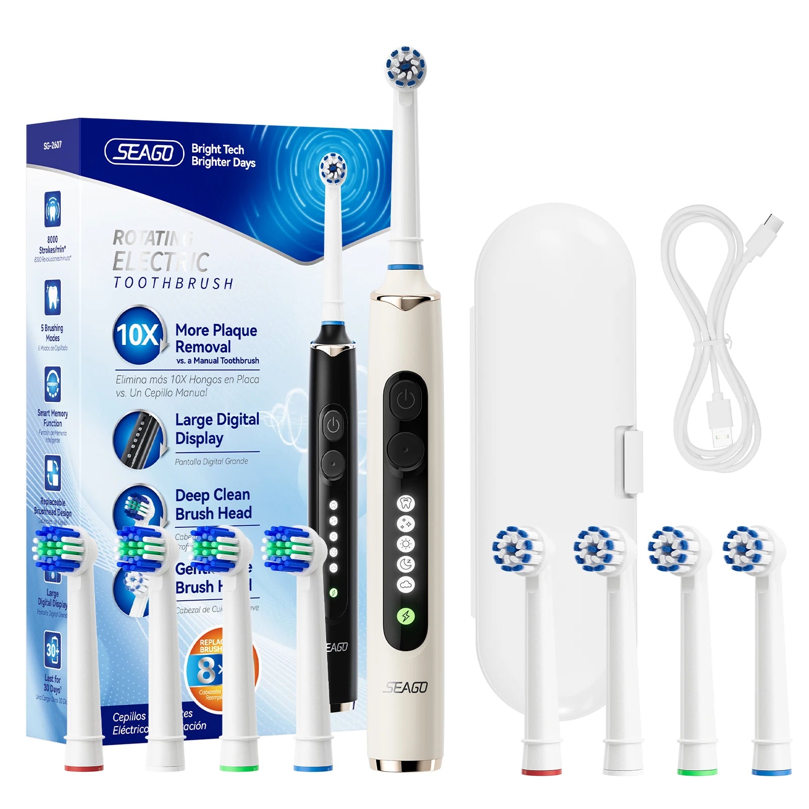 Professional Rotating Electric Toothbrush with Travel Case - 17