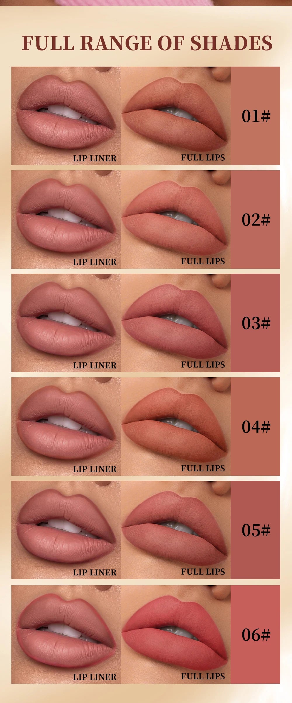 12-Color Waterproof Matte Lip Liner Pencil Set - 13