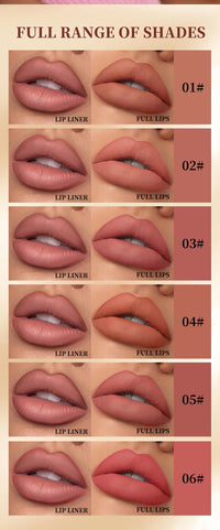 12-Color Waterproof Matte Lip Liner Pencil Set