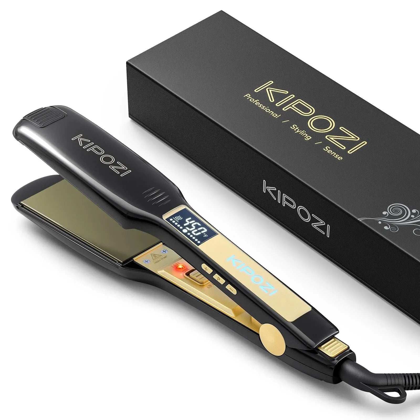 Professional Titanium Hair Straightener with Digital Display - 21