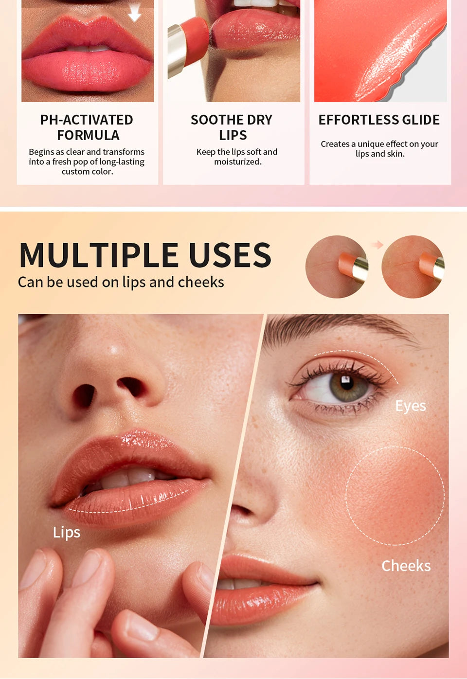 pH-Activated Color-Changing Lip and Cheek Stain - 12