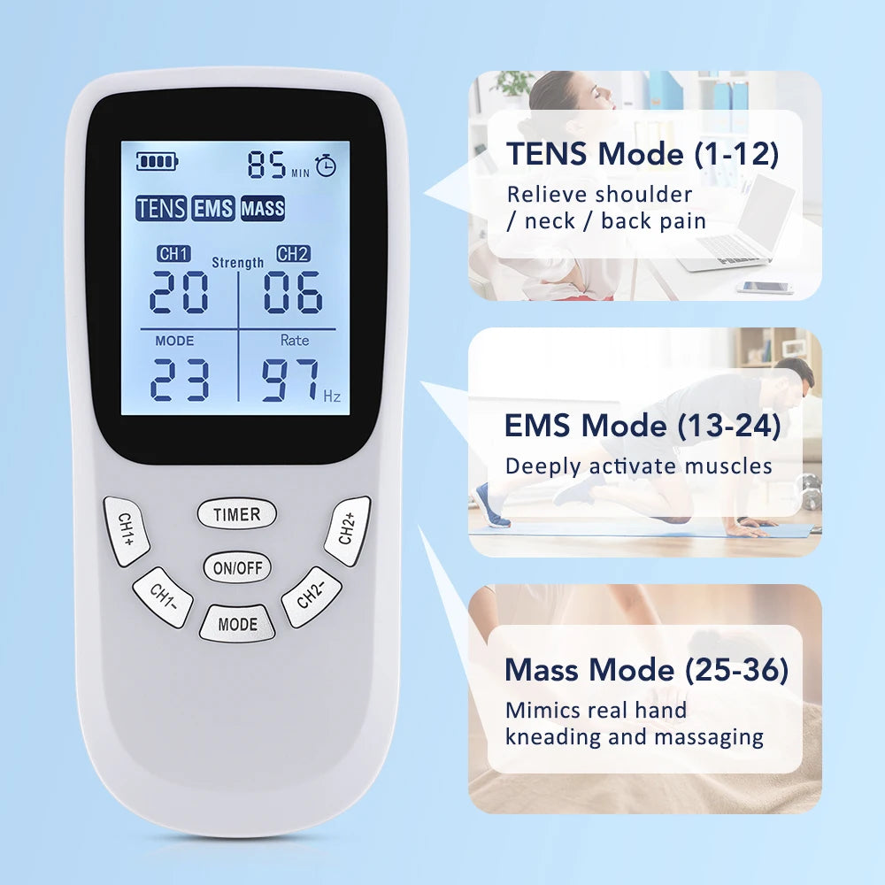 Dual-Channel TENS & EMS Muscle Stimulator for Pain Relief - 4