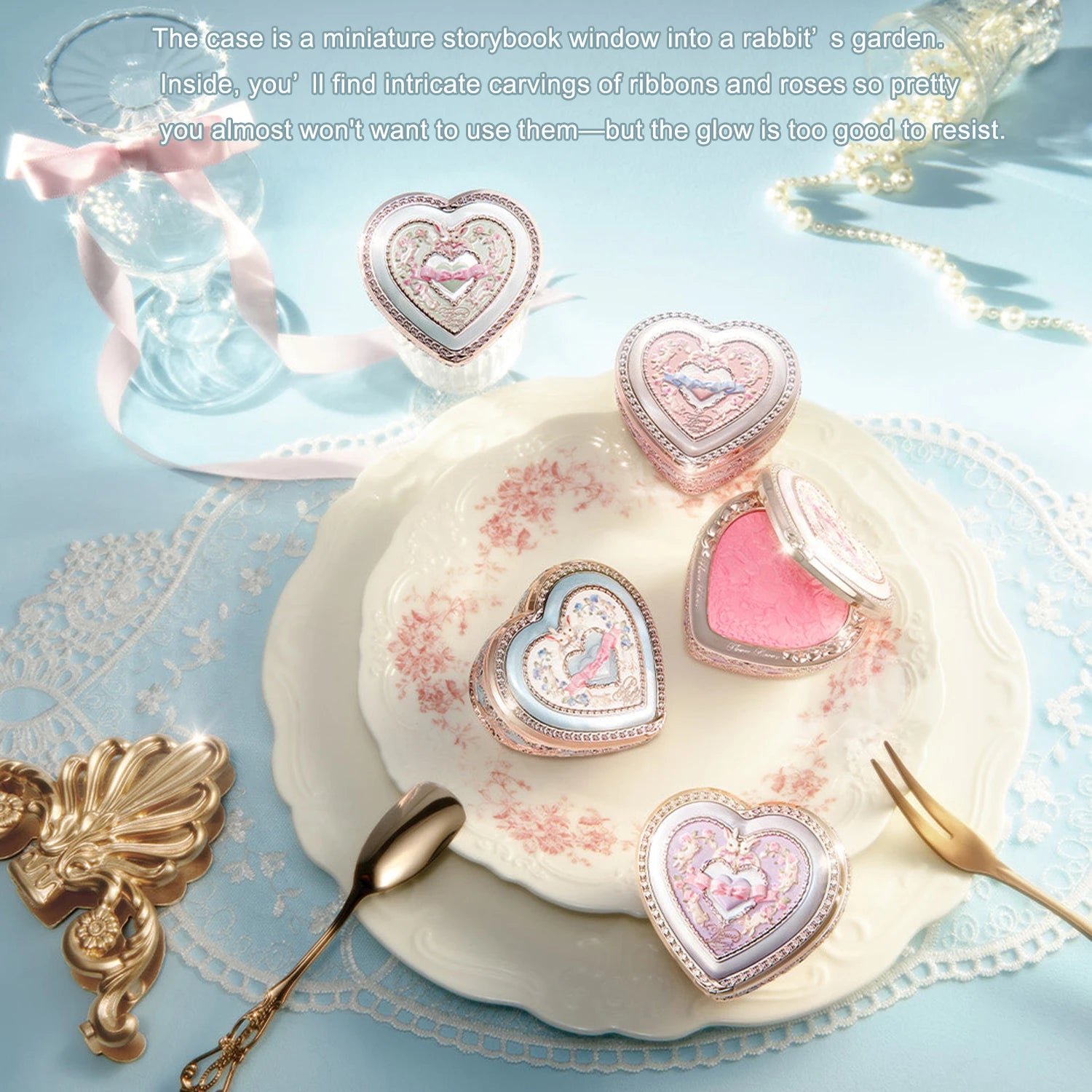 Embossed Heart Matte Blush Powder for Natural Glow - 7