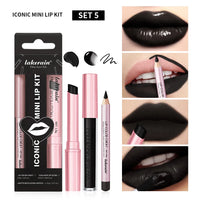 3-in-1 Waterproof Lip Liner, Lipstick & Gloss Travel Set