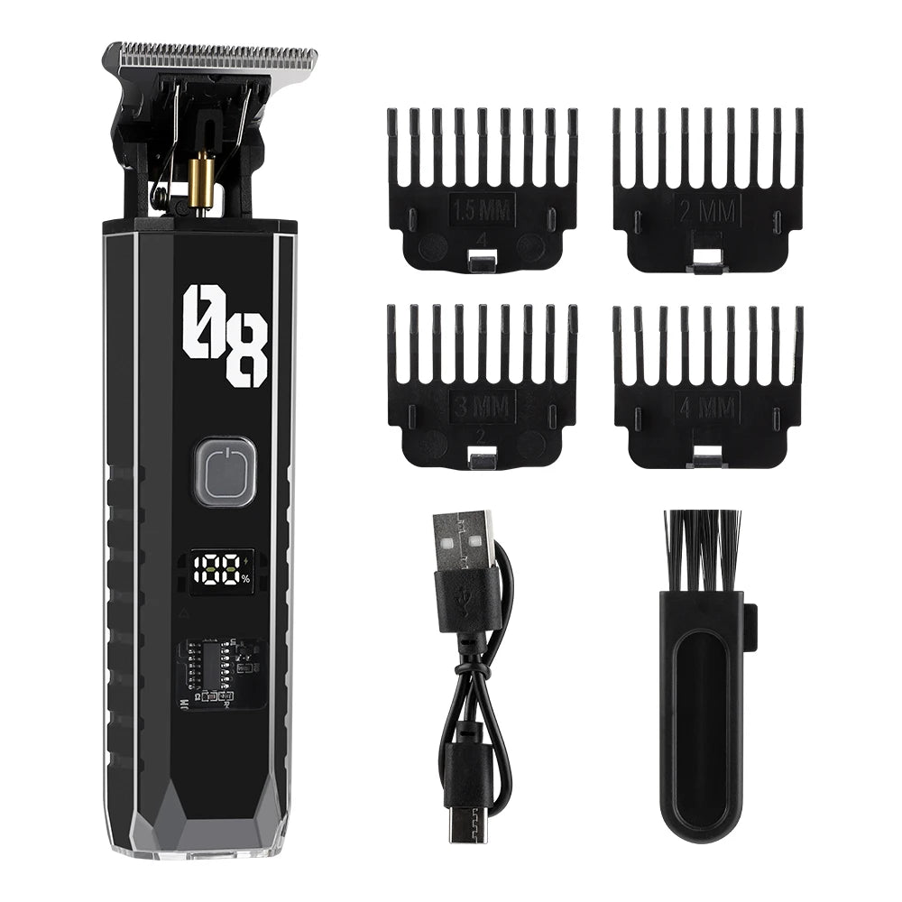 Professional Cordless Hair & Beard Trimmer with LED Display - 13