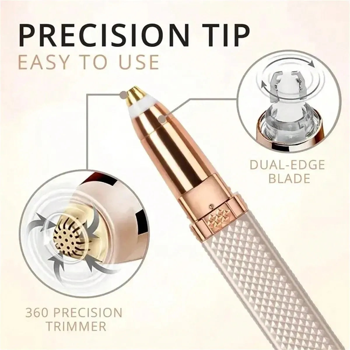 2-in-1 Painless Rechargeable Facial Hair Remover & Eyebrow Trimmer - 4