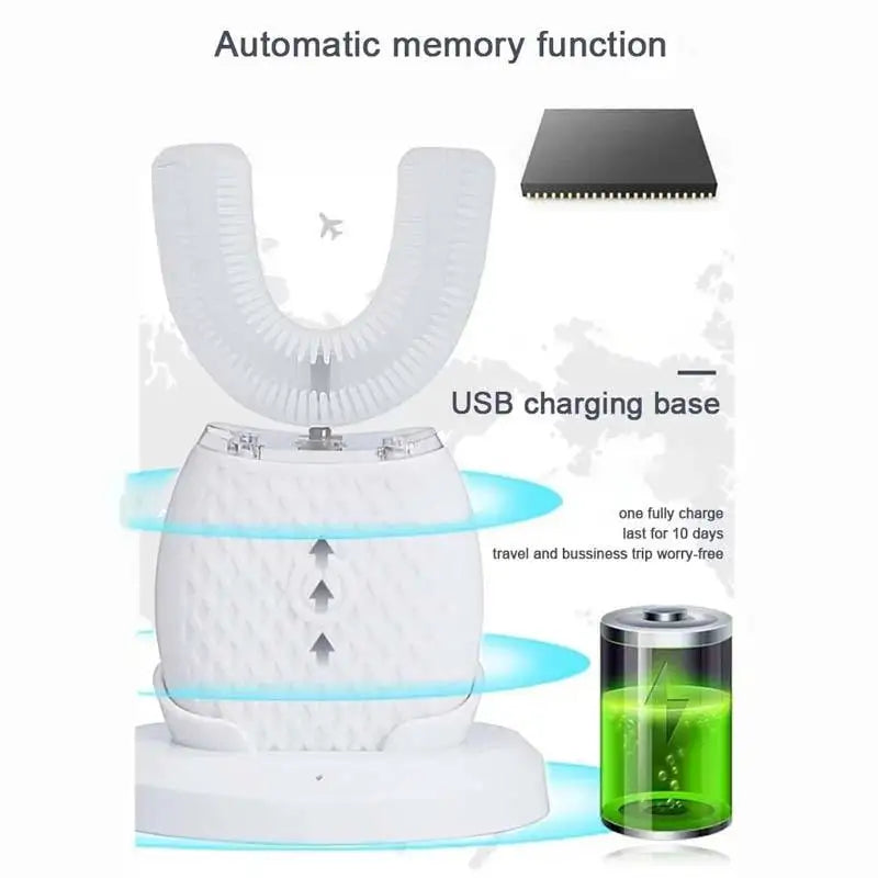 360-Degree Hands-Free U-Shaped Electric Toothbrush - 2