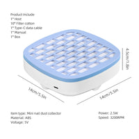 Portable USB Mini Nail Dust Collector Vacuum