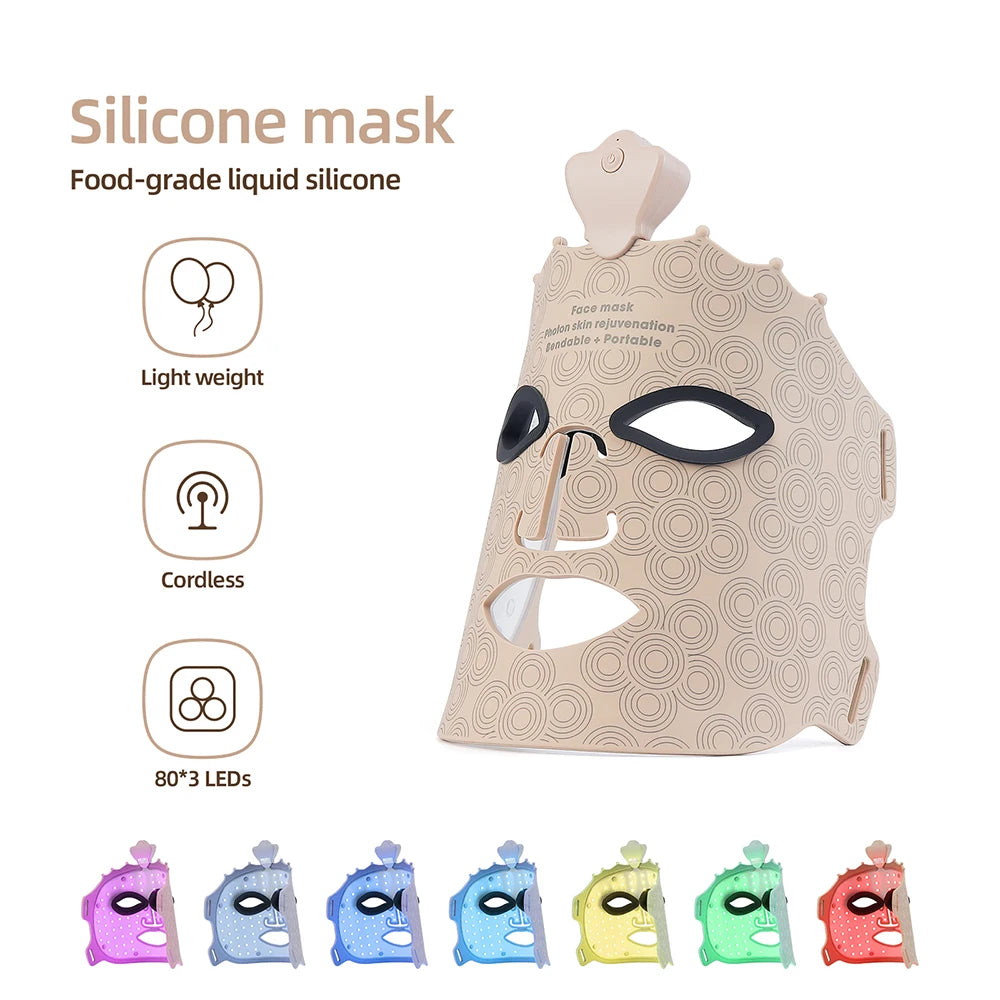 7-Color LED Photon Therapy Silicone Facial Mask