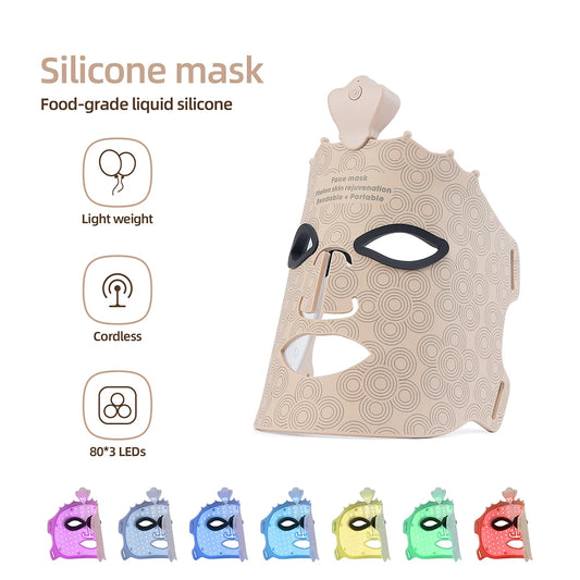 7-Color LED Photon Therapy Silicone Facial Mask