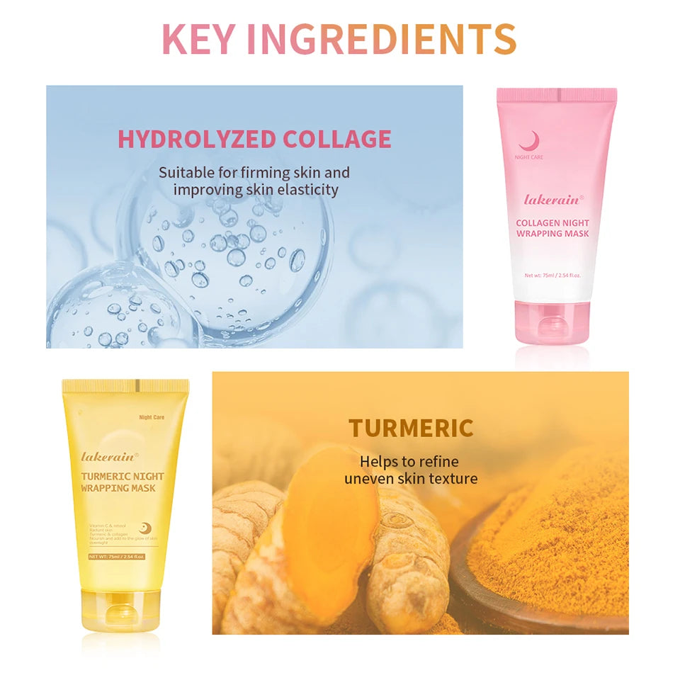 Overnight Peel-Off Collagen and Turmeric Face Mask Duo - 12