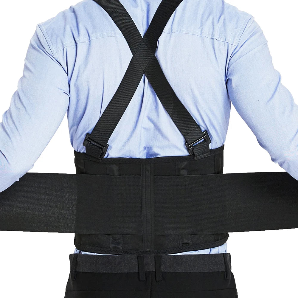 Heavy Duty Adjustable Back Support Brace with Suspenders - 1