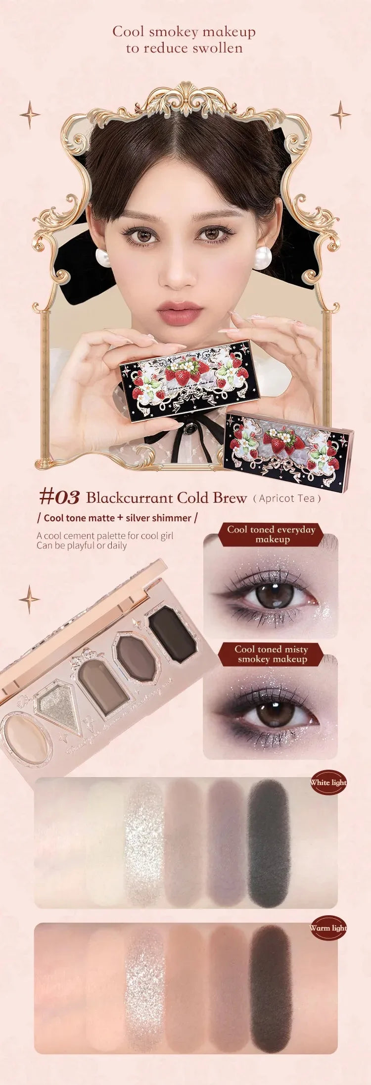5-Color Shimmer and Glitter Eyeshadow Palette - 22