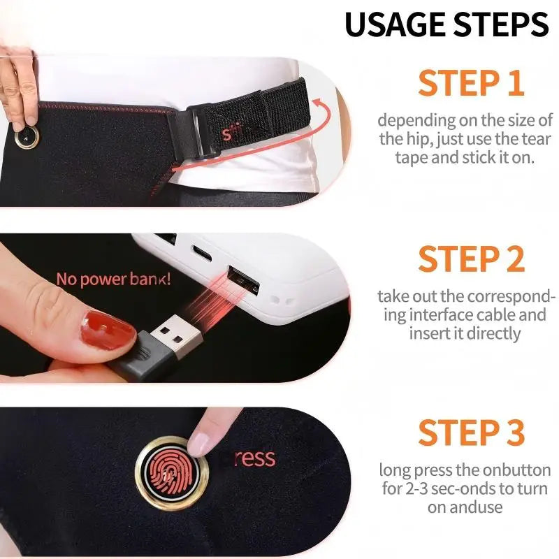 Heated Hip and Thigh Support Massage Wrap - 12