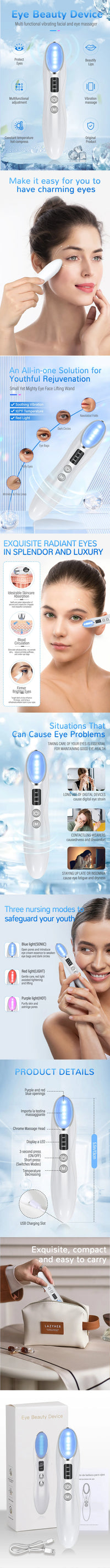 3-in-1 LED Eye Rejuvenation & Anti-Wrinkle Massager