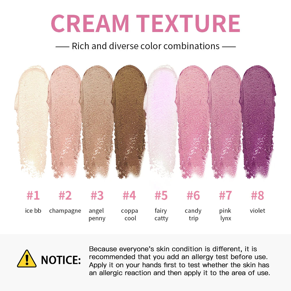 8-Color Cream Highlighter and Contour Palette for Radiant Makeup - 4