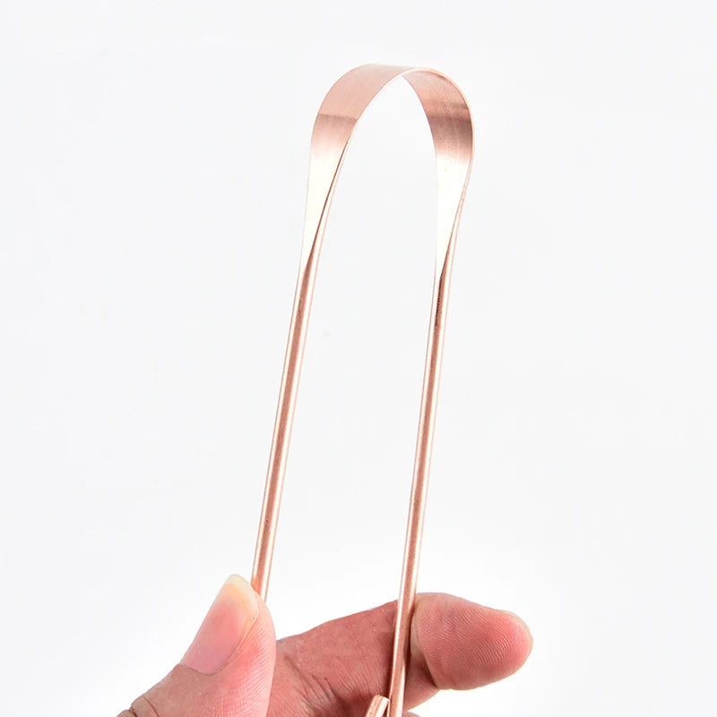 Copper U-Shaped Tongue Scraper for Fresh Breath - 4