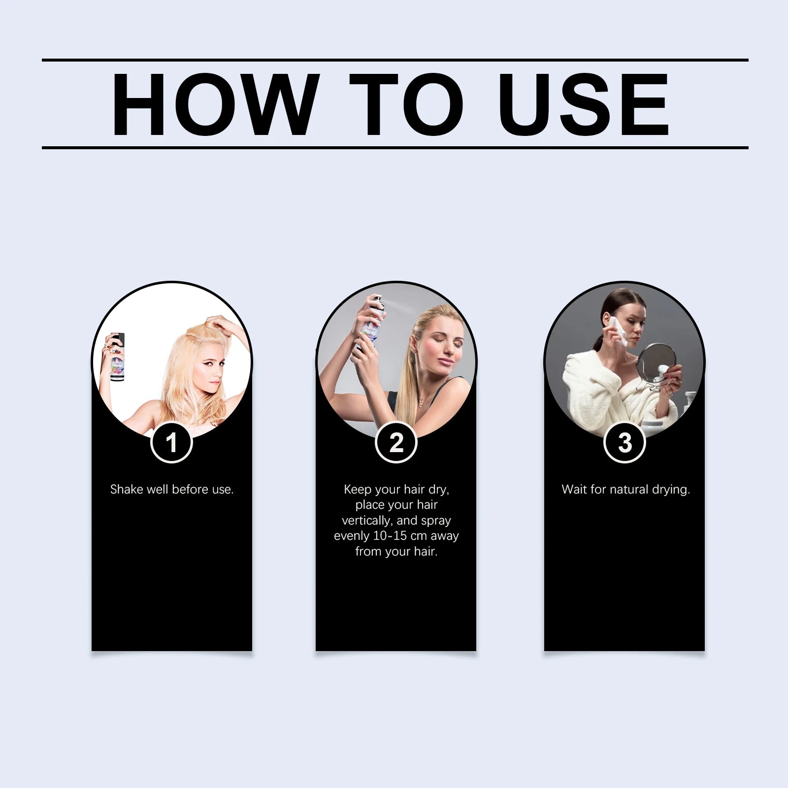 Instant Temporary Black Hair Color Spray for Roots and Styling - 9