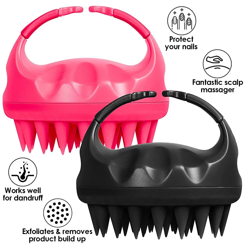 Silicone Scalp Massager and Shampoo Brush for Hair Growth - 2