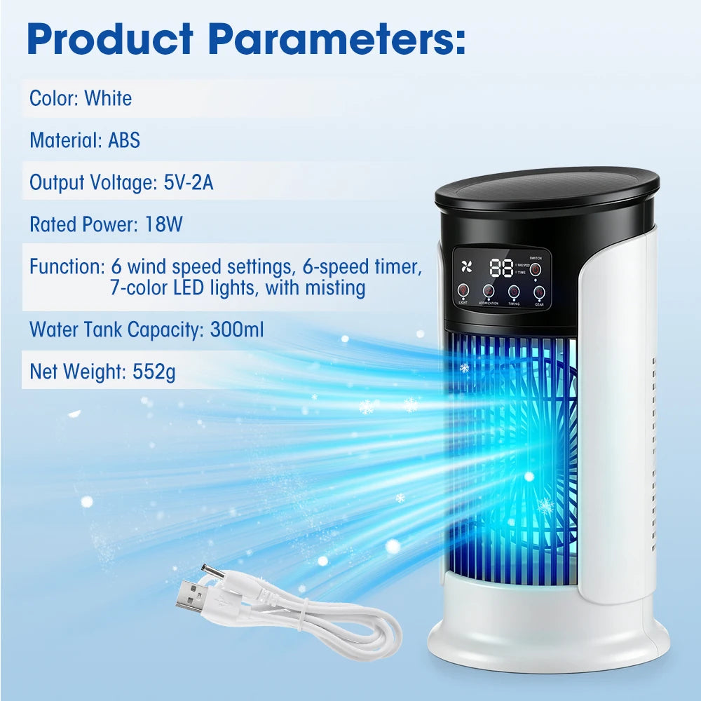 Portable USB Desktop Air Cooler and Humidifier - 6