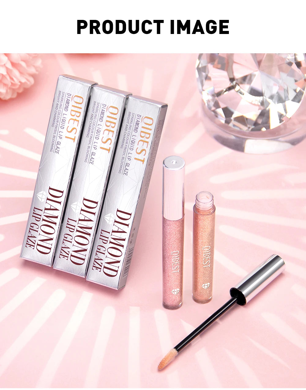 Diamond Shimmer Waterproof Liquid Lip Gloss - 14