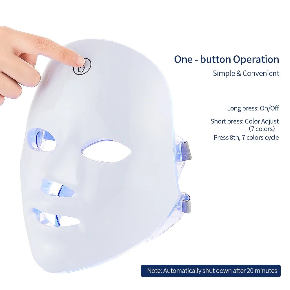 7-Color LED Photon Therapy Facial & Neck Mask - 2