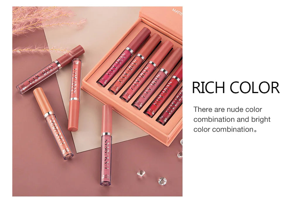6-Piece Waterproof Matte Liquid Lipstick Set - 10