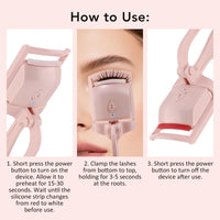 Electric Heated Eyelash Curler for Long-Lasting Natural Lashes