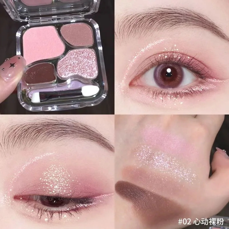 4-Color Long-Lasting Waterproof Eyeshadow Palette - 30
