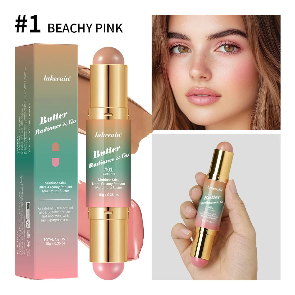 2-in-1 Dual-Ended Bronzer and Blush Makeup Stick - 24