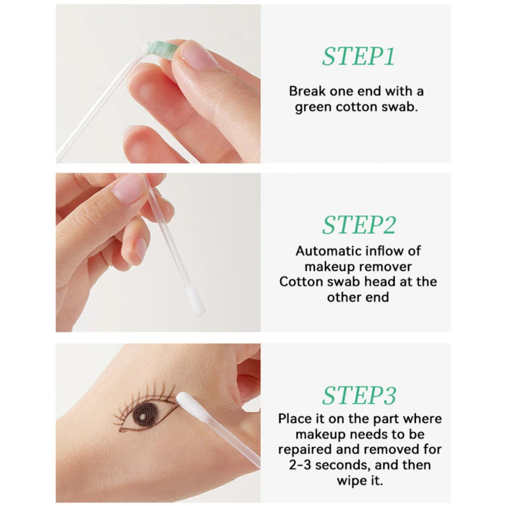 Pre-Soaked Makeup Remover Cotton Swabs for Precision Cleaning - 6