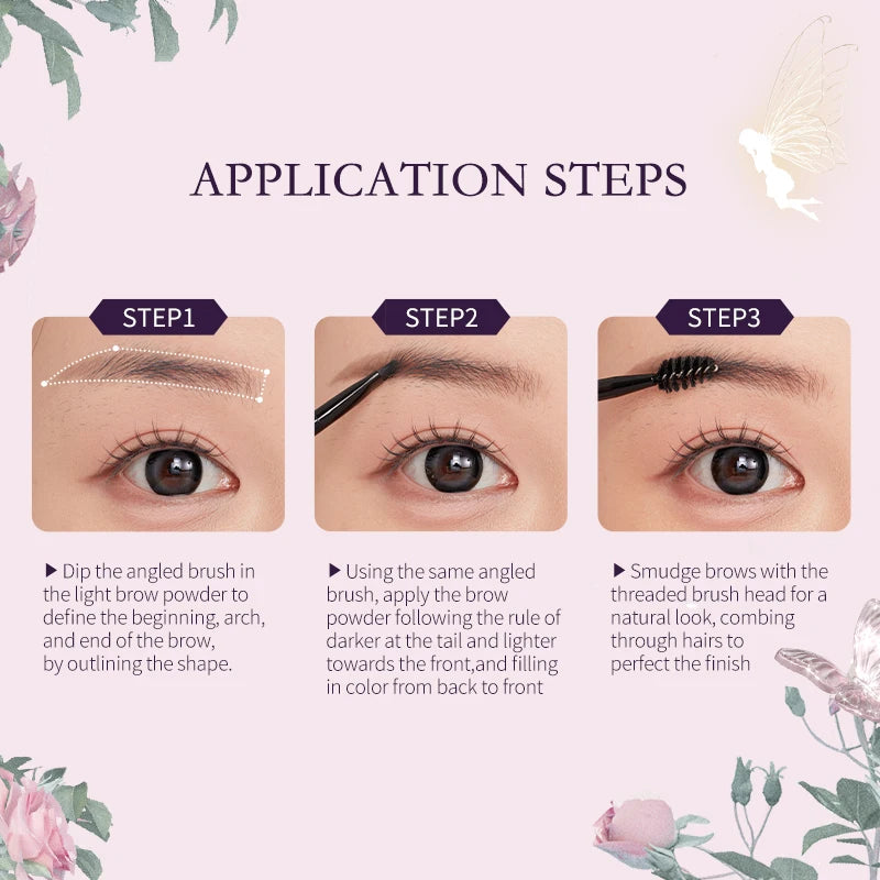Long-Lasting Matte Eyebrow Powder Palette - 12