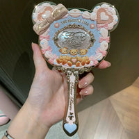 Aesthetic Handheld Makeup Mirror with Tote and Puff Set