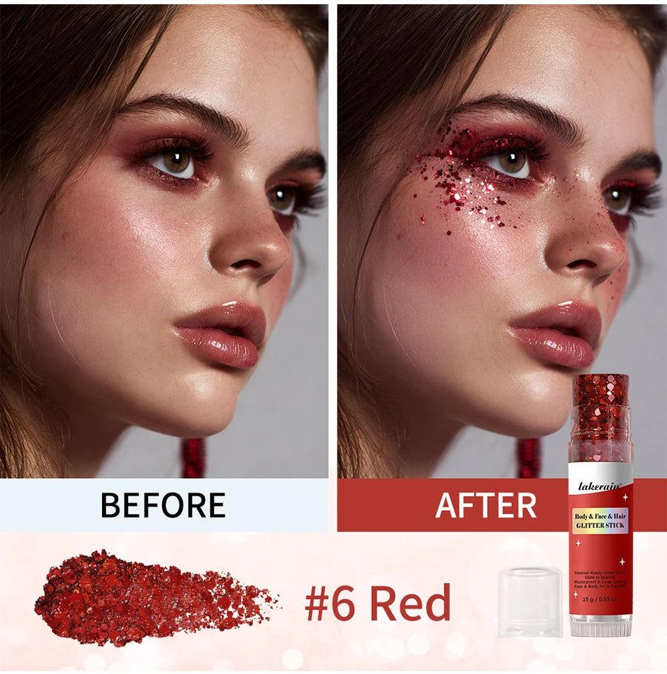 Waterproof Shimmer Glitter Glow Stick for Face and Body - 12