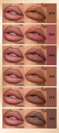12-Color Waterproof Matte Lip Liner Pencil Set