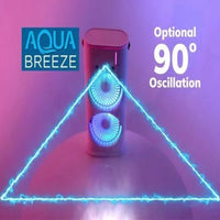 Portable Dual-Head Cooling Fan with LED Mist