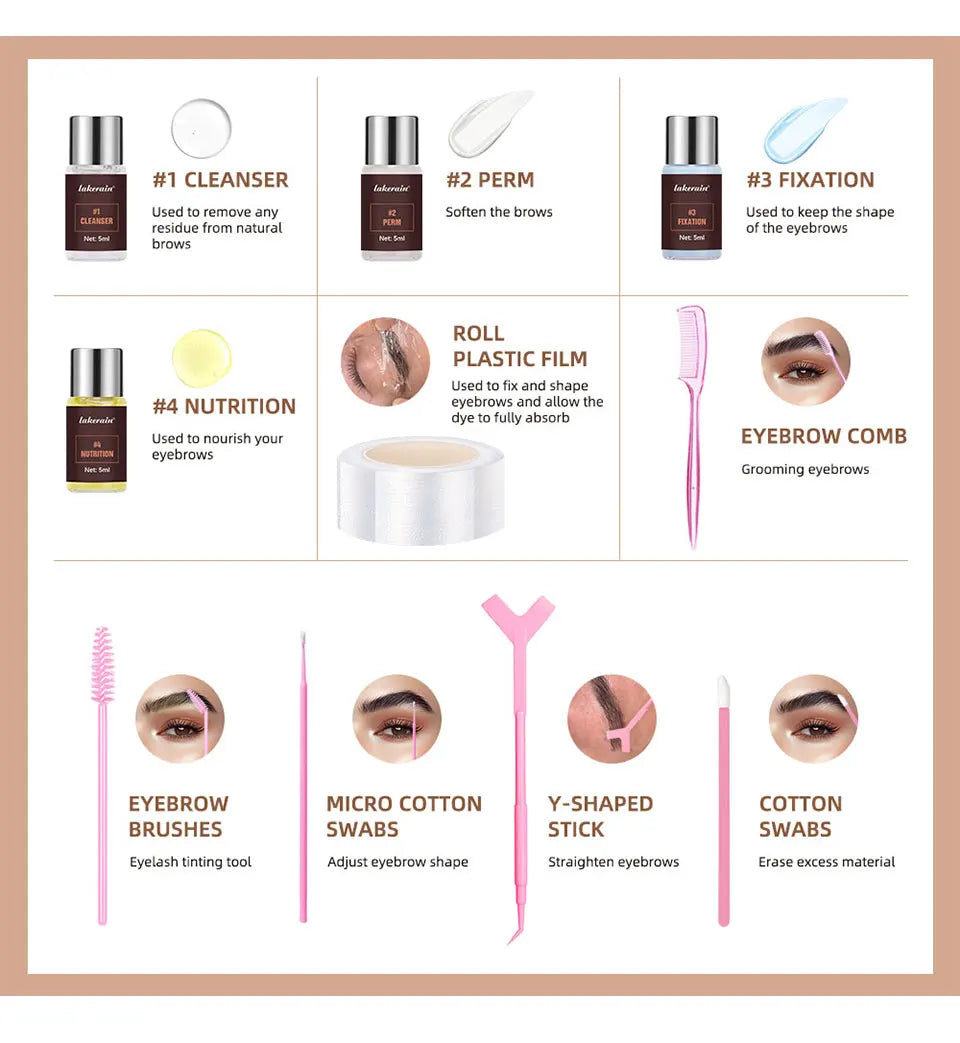 Professional Semi-Permanent Eyebrow Lamination Lifting Kit - 11