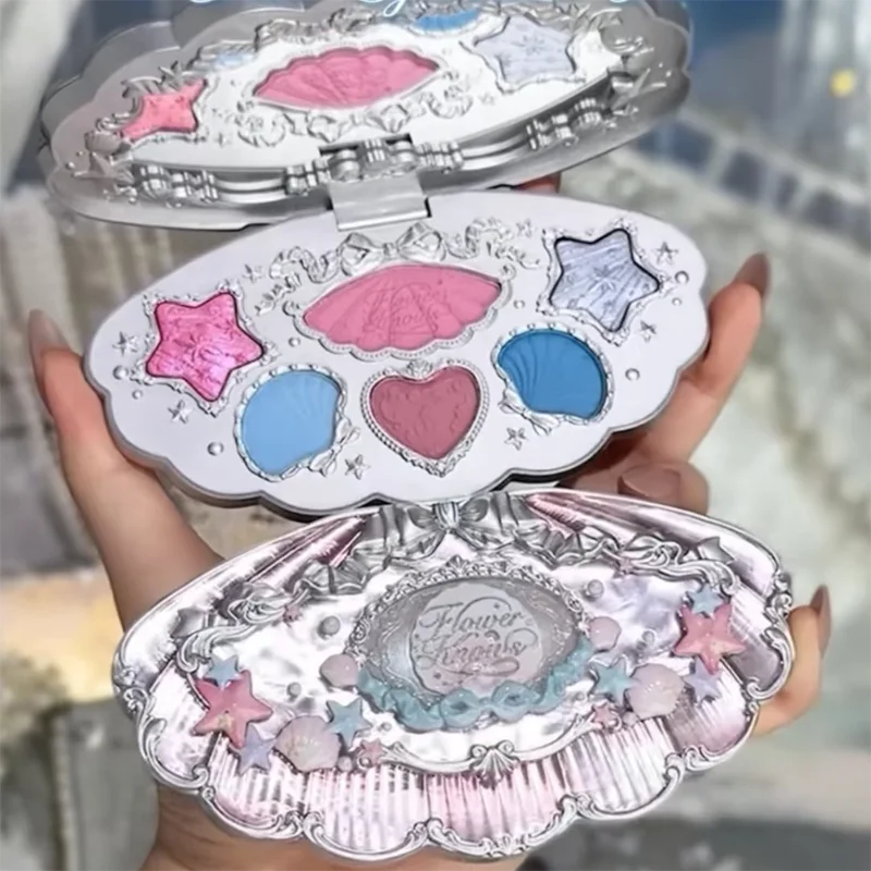6-Color Shell Pearl Eyeshadow Palette for Long-Lasting Makeup