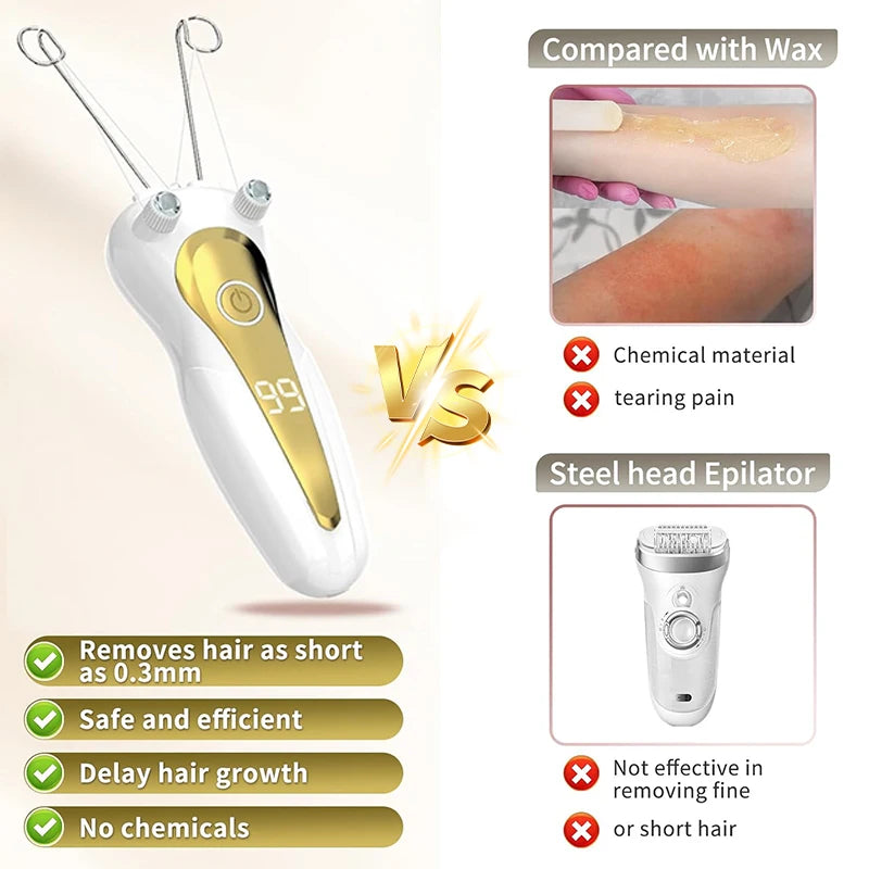 Electric Threading Epilator for Painless Facial Hair Removal - 23