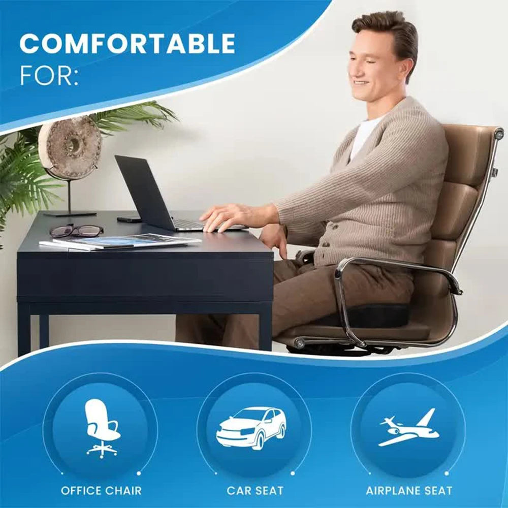 Ergonomic Memory Foam Seat Cushion for Back Pain Relief - 4