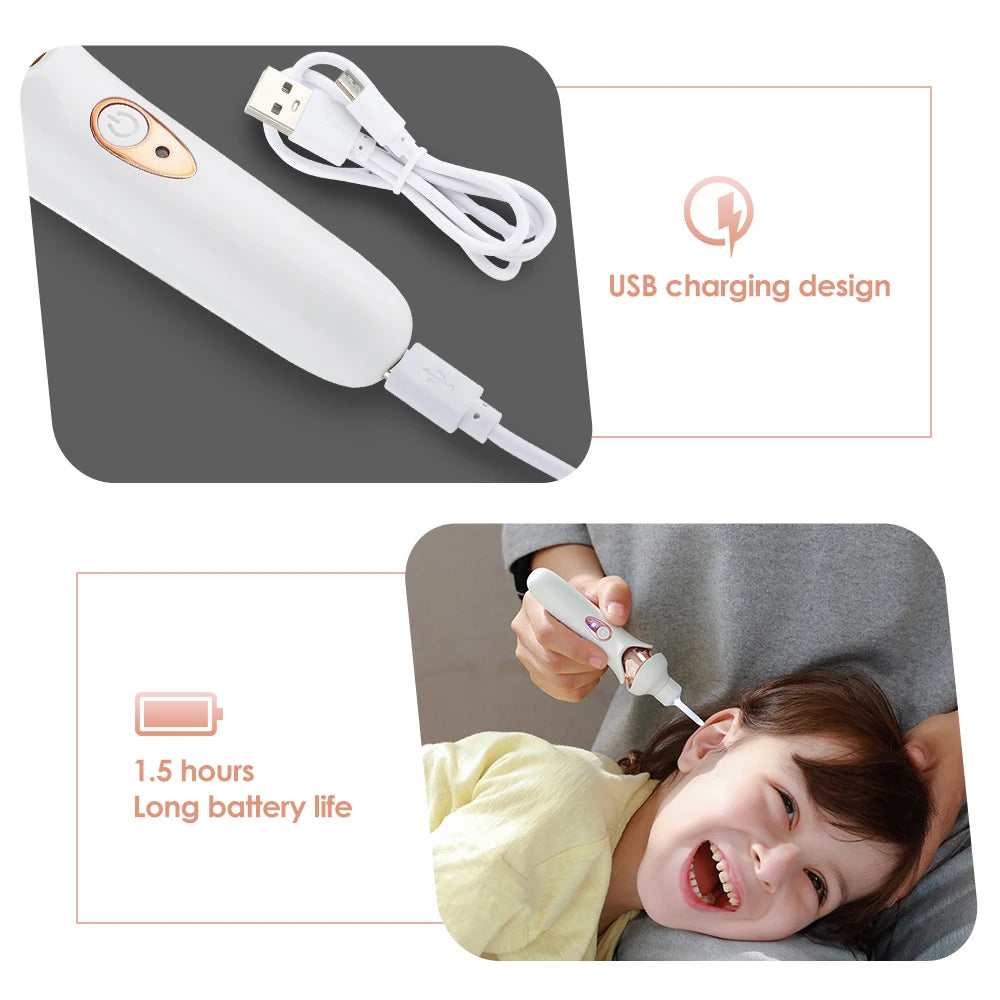Electric LED Ear Wax Removal Suction Tool - 8