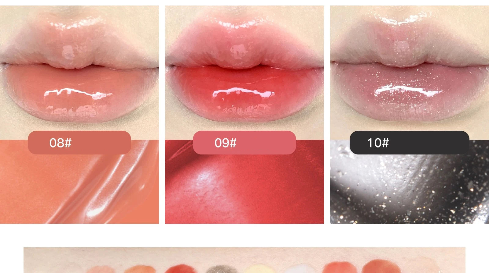 10-Color Moisturizing Lip Gloss Palette - 15
